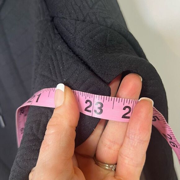 Athleta Jacquard Quilted Pullover Funnel Neck Black - Picture 7 of 11